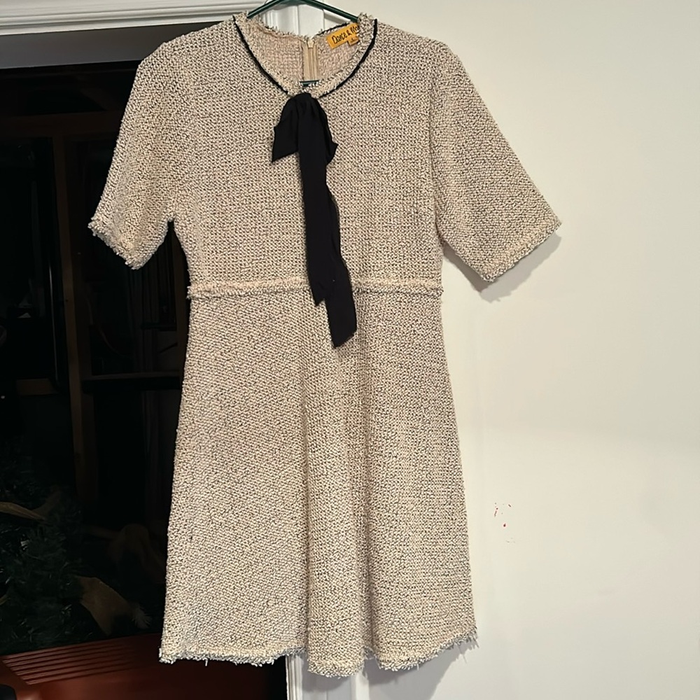 Dance and Marvel bow tied dress in soft cotton material like a sweater